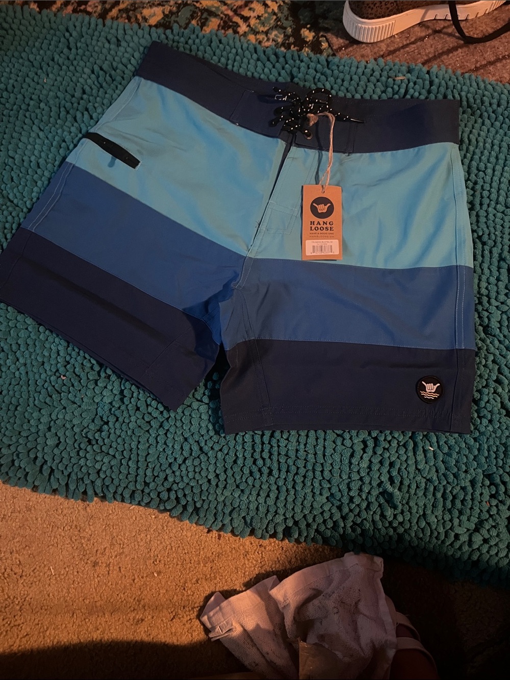 Men's Blue Striped Board Shorts